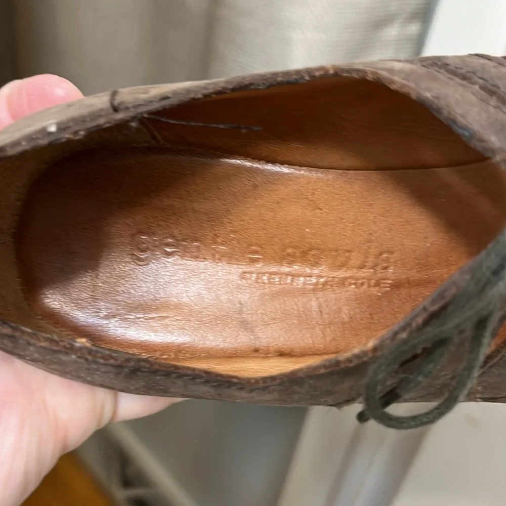 Women's Gentle Souls By Kenneth Cole Nye Leather Wedge Shoes Brown 9